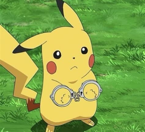 pikachu pokemon reaction pic handcuff jail confused in 2024 | Pikachu funny, Pikachu memes, Pokemon