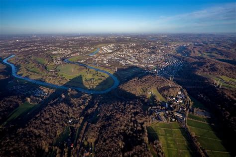 Hattingen Von Oben Uferbereiche Am Ruhr Flu Verlauf In Hattingen Im