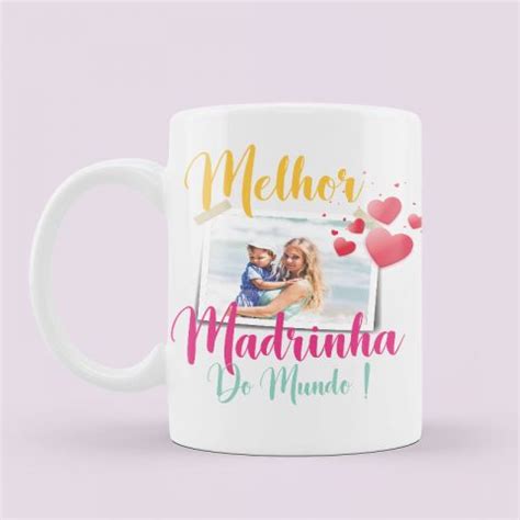 Caneca Personalizada Foto Melhor Madrinha Padrinho Do Mundo