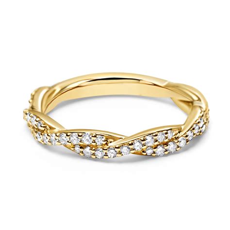 Twisted Diamond Band In Yellow Gold Adamas Fine Jewelry