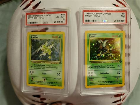 1999 Pokemon Jungle Scyther Holo 1064 Psa 8 Nm Mint And Pinsir Holo 964 Psa 7 Nm Ebay