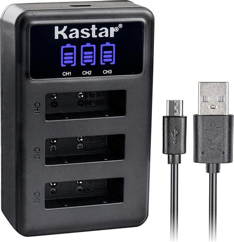 Amazon Kastar NP BX1 LCD Triple USB Battery Charger Compatible