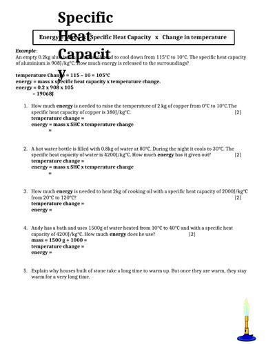 Physics Specific Heat Capacity Teaching Resources