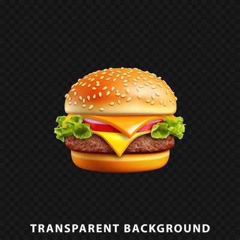 Premium Psd D Render Cheeseburger Isolated On Transparent Background