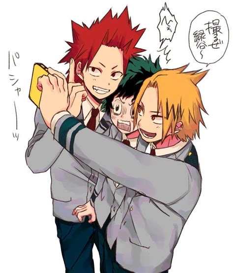 Kirishima Eijirou And Midoriya Izuku And Kaminari Denki Hero My Hero