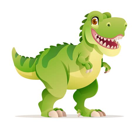 Cute Tyrannosaurus Rex cartoon illustration. T-Rex dinosaur isolated on ...