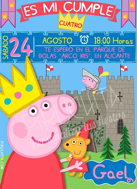 Invitaci N Cumplea Os Peppa Pig Digital Imprimible Piruchita