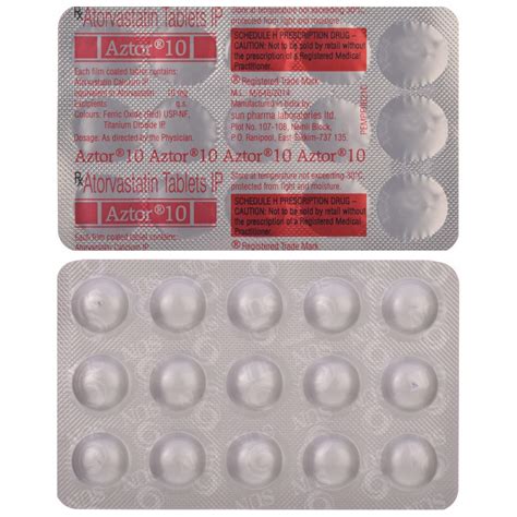 Aztor 10 Strip Of 15 Tablets Health And Personal Care