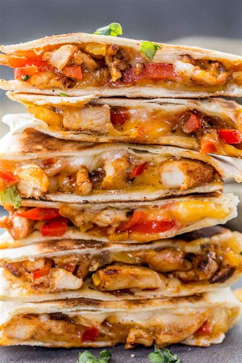 The Best Homemade Chicken Quesadilla Recipe Loaded Seasoned Chicken Sautéed Vegetables And C