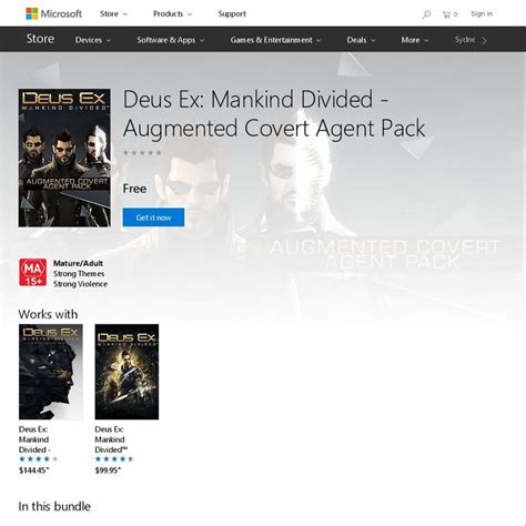 Xb1ps4pc Deus Ex Mankind Divided Augmented Covert Agent Pack Dlc