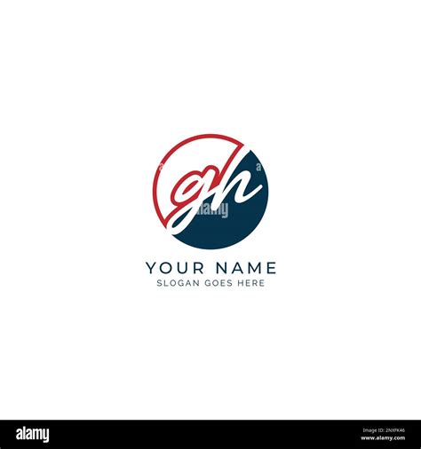 G H Gh Initial Letter Handwritten And Signature Vector Image Template