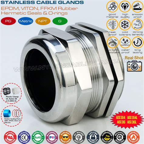 M Metric Ip Cable Gland Stainless Steel Type L With