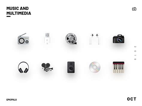 Music And Multimedia Realistic Icons By Epiccoders ~ Epicpxls