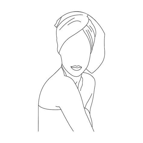 Premium Vector Beautiful Woman Line Art Wall Decoration