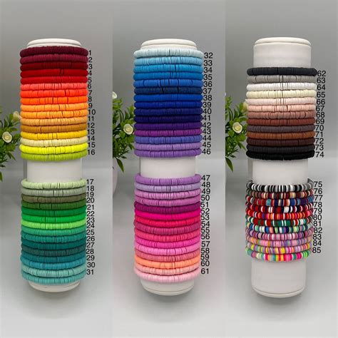 Colorful Heishi Beaded Bracelets Multicolor Clay Disc Bead Bracelets