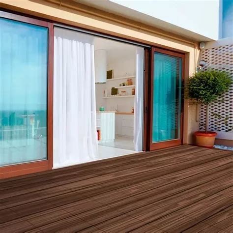 Deck Lambrin Exterior Piso Y Muro Panel Wpc Sintetica Nogal En Venta En