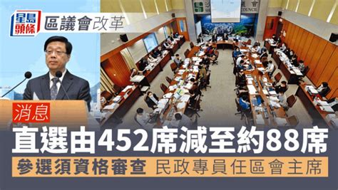 區議會改革｜消息：行會通過「442」方案 直選減至88席 參選須「三會」提名 星島日報