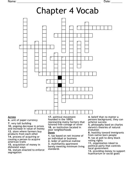 Chapter 4 Crossword Wordmint