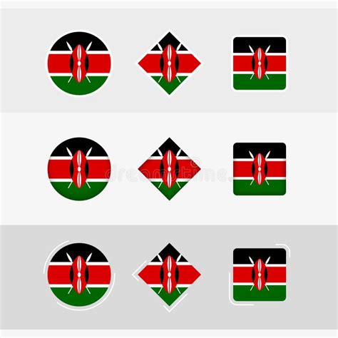 Kenya Flag Icons Set Vector Flag Of Kenya Stock Vector Illustration