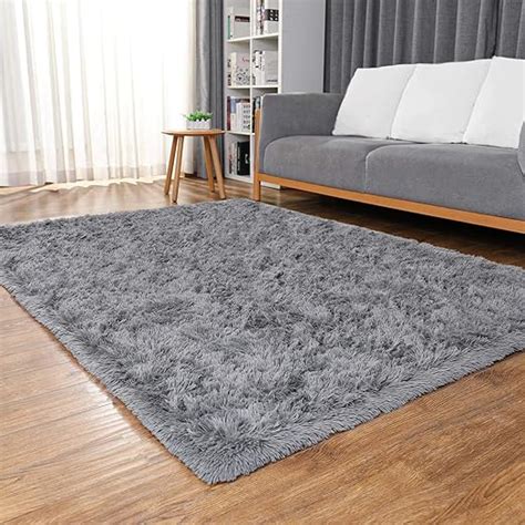 Amazon Ophanie Machine Washable Rugs For Bedroom Fluffy Grey