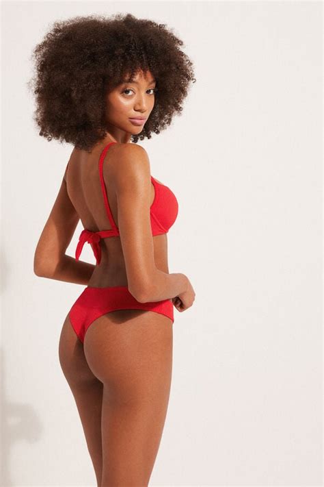 Slip Bikini Reggiseniiliano In Microfibra Riciclata A Costine Taglio Reggiseniiliano Donna