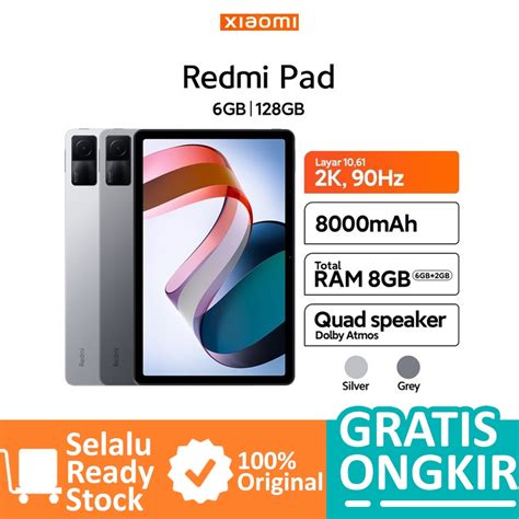 Jual XIAOMI OFFICIAL Redmi Pad Helio G99 Layar 2K 90Hz 8000mAh Quad