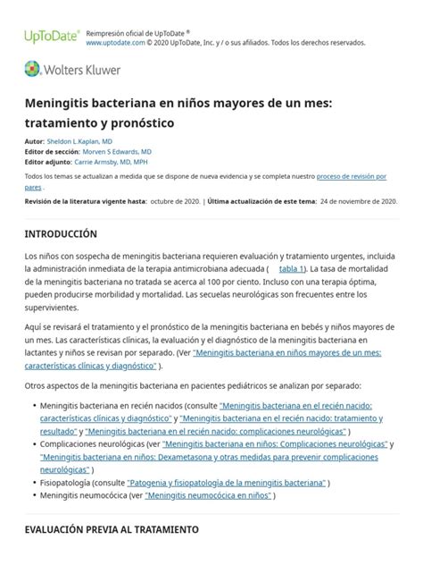 Bacterial Meningitis in Children Older Than One Month - Treatment and ...