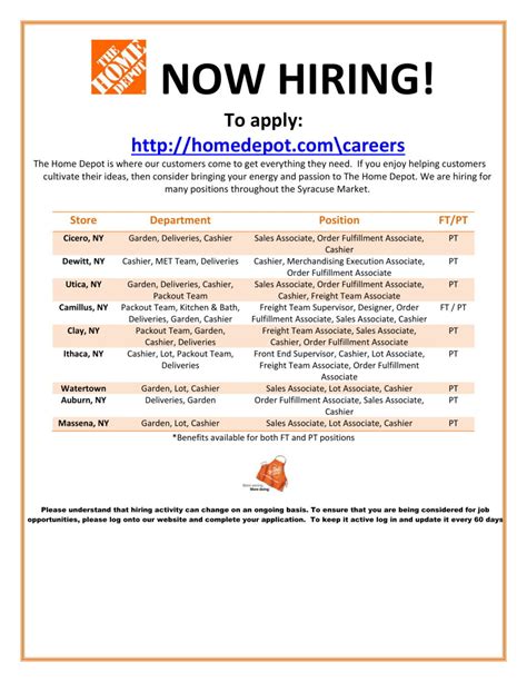 Home Depot Recruitment Flyer Working Solutions