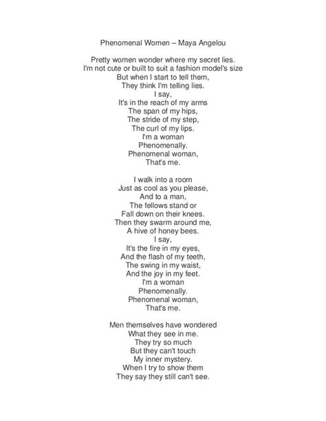 Phenomenal Woman Poem