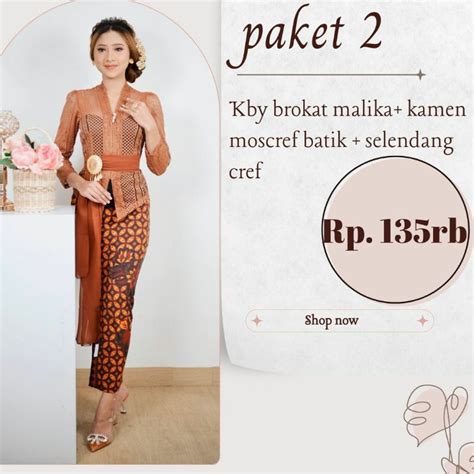 Jual Bhumimi Sepaket Kebaya Brokat Malika Shopee Indonesia