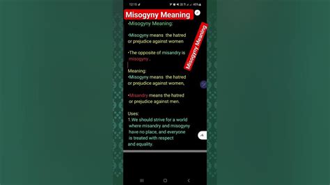 Misogyny Meaning Youtube