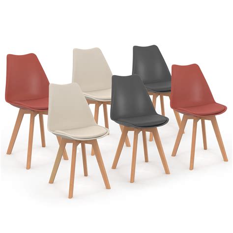 Chaises Scandinaves Terracotta Gris Beige Mix Color Sara Id Market