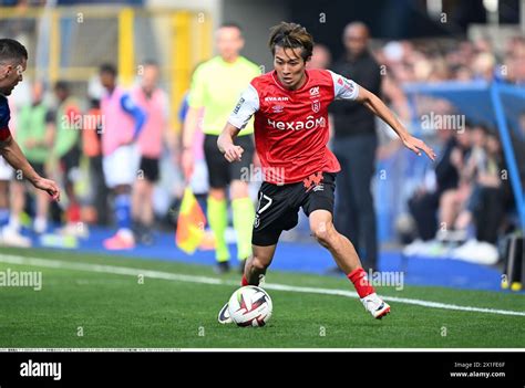 Keito Nakamura Of Stade De Reims In Action During The French L1 Soccer