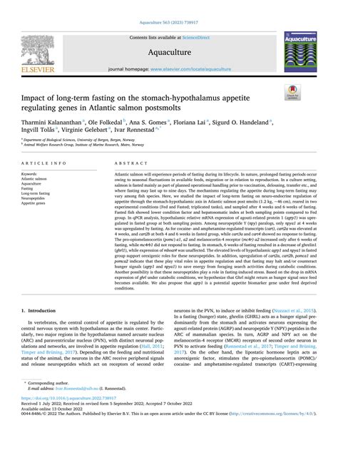 (PDF) Impact of long-term fasting on the stomach-hypothalamus appetite regulating genes in ...