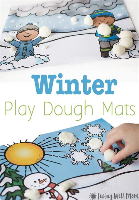 Free for kids: Winter playdough mats