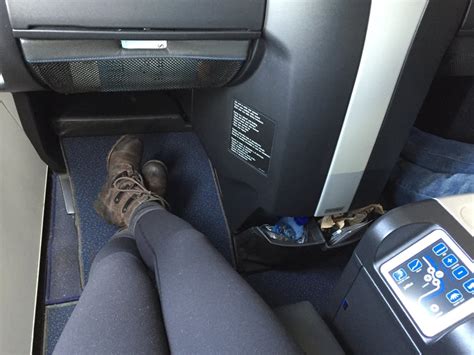 Here's a look at the spacious legroom with the seat in an upright | What It's Like to Fly ...