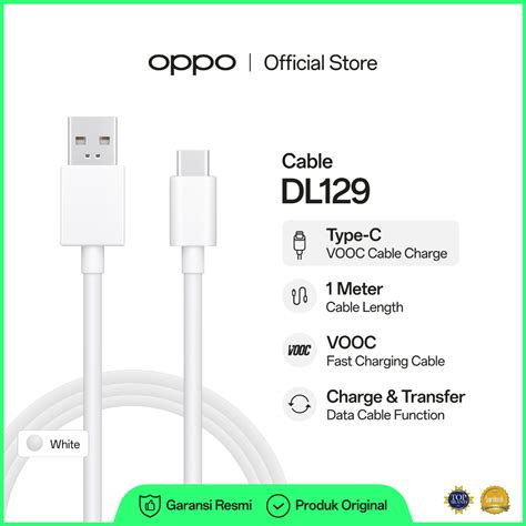 Jual Oppo Vooc Type C Cable Dl White Shopee Indonesia