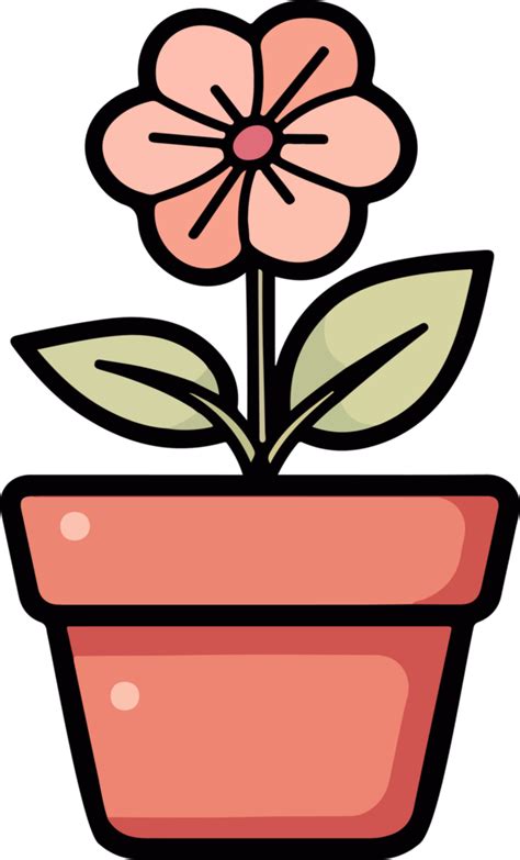 Ai Generiert Blume Im Topf Clip Art Design Illustration Png