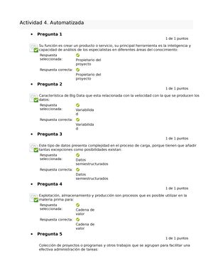 Actividad Automatizada Tecnolog As Para La Gesti N Actividad