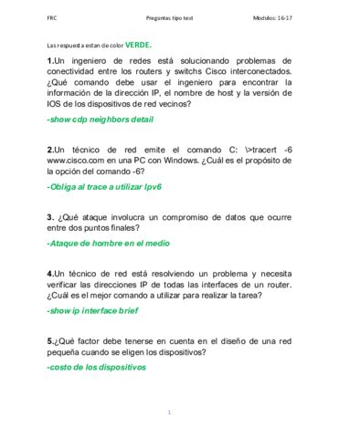 PREGUNTAS TIPO TEST RESUELTO MODULOS Pdf