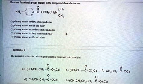 Solved The Three Functional Groups Present In The Compound Shown Below