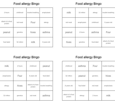 Allergies Crosswords Word Searches Bingo Cards Wordmint