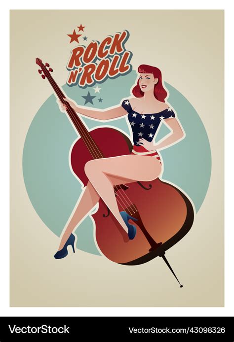 Beautiful pin up girl dressed in the old american Vector Image