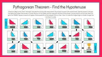 Pythagorean Theorem Finding The Hypotenuse Digital Mazes Tpt