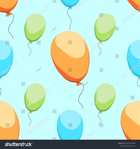 Seamless Pattern Colorful Balloons Vector Illustration Stock Vector