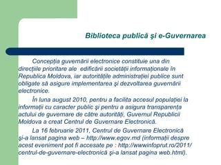 Biblioteca publică și e guvernarea PPT