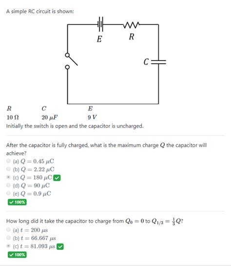 Solved A Simple Rc Circuit Is Shown 1012 Initially The