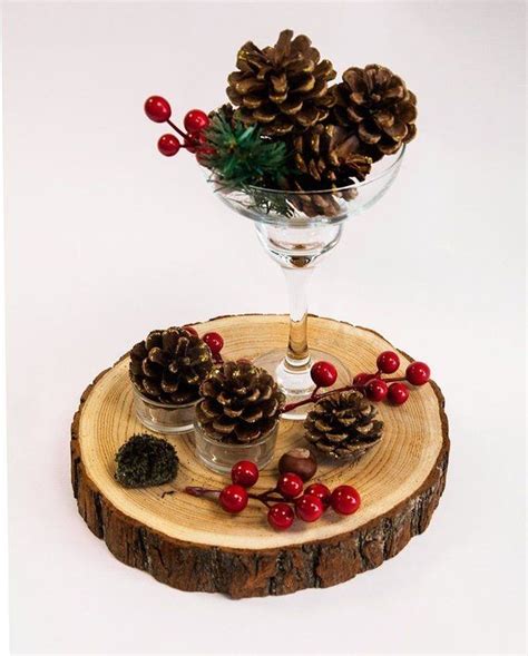 Christmas Rustic Wood Slice Wood Log Slab Cake Stand Sizes Rustic