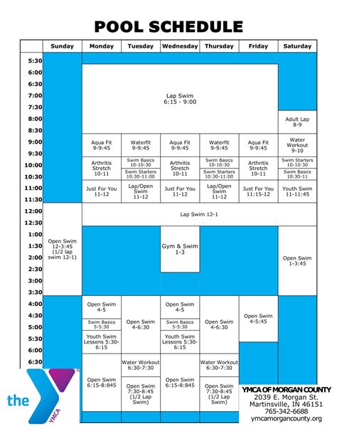 Pool Schedule - YMCA of Morgan County