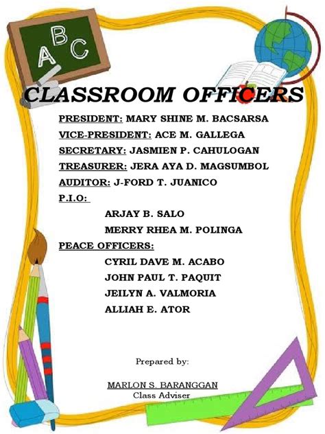 Classroom Officers Pdf